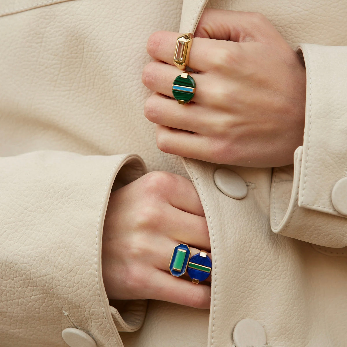 Aliita - Deco Empanada Malachite Anello