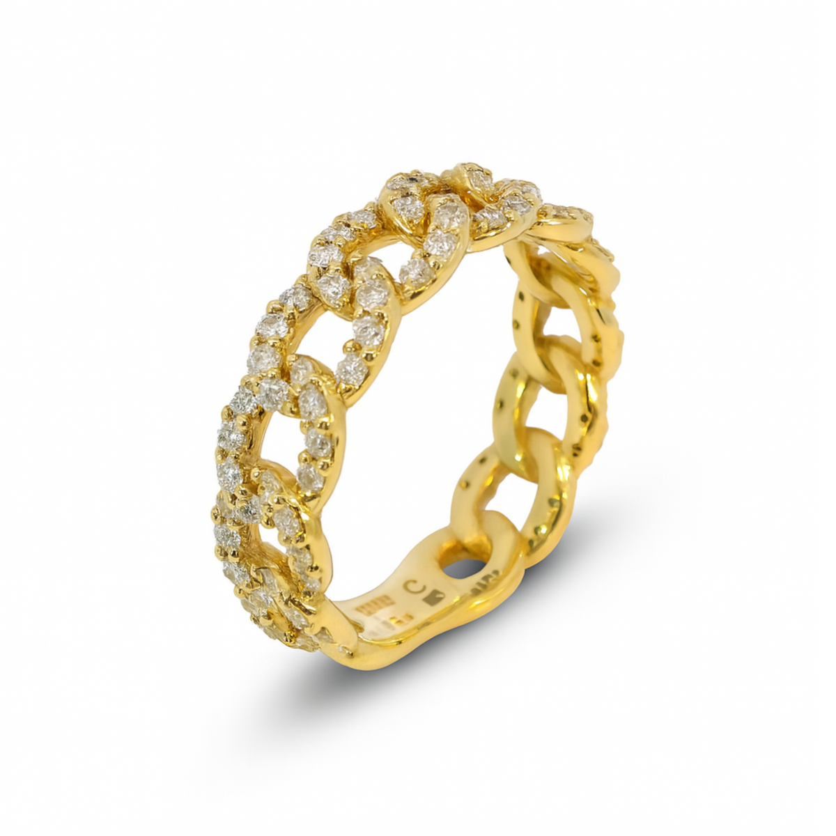 Crivelli - Anello groumette in Oro giallo con Diamanti