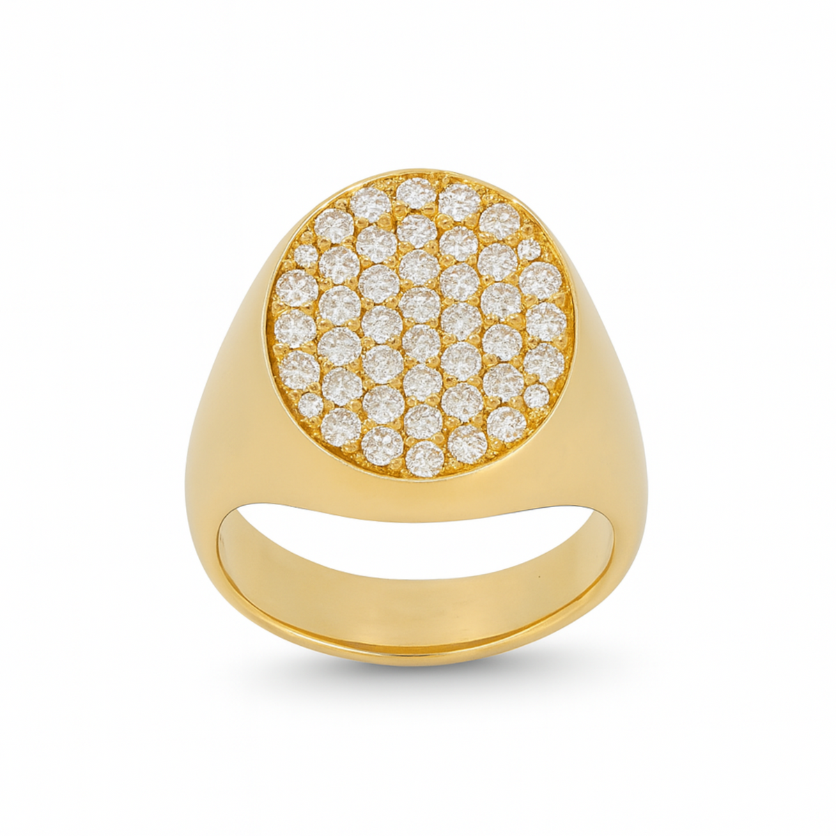 Crivelli – Anello Sigillo Ovale Pavè.