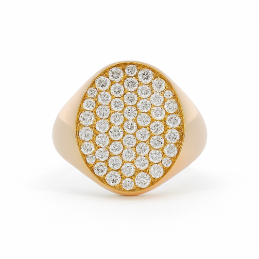 Crivelli – Anello Sigillo Ovale Pavè.