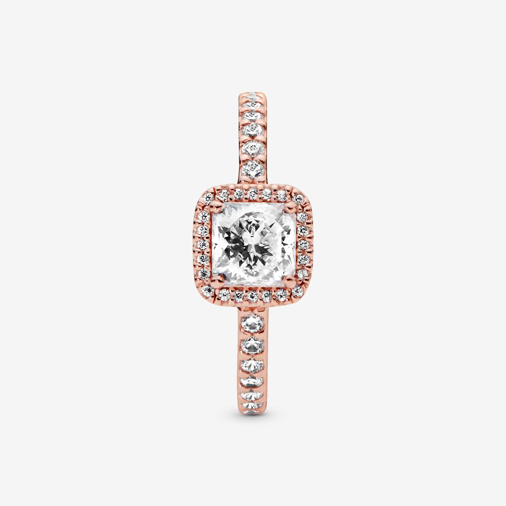 Pandora Anello Punto Luce scintillante con pietra quadrata