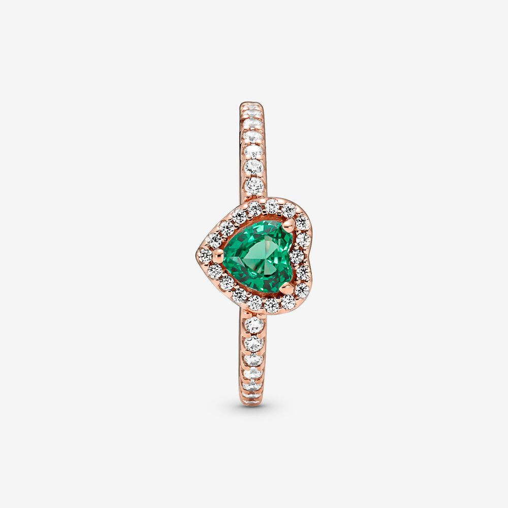 Pandora Anello Cuore in Rilievo Verde