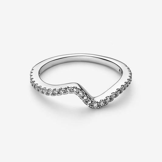 Pandora Anello Onda Pietre Luminose