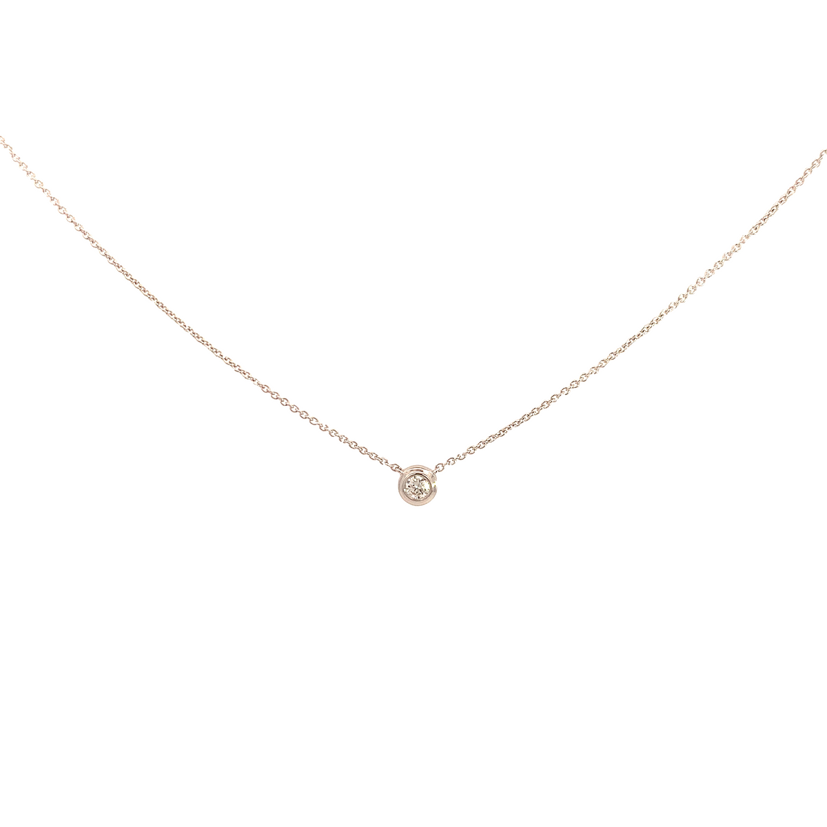 Crivelli Girocollo con punto luce in oro bianco e diamante ct. 0,10