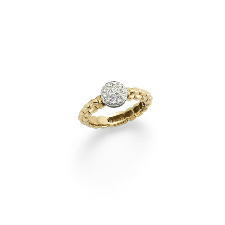 Fope Anello Pavé in oro giallo e diamanti
