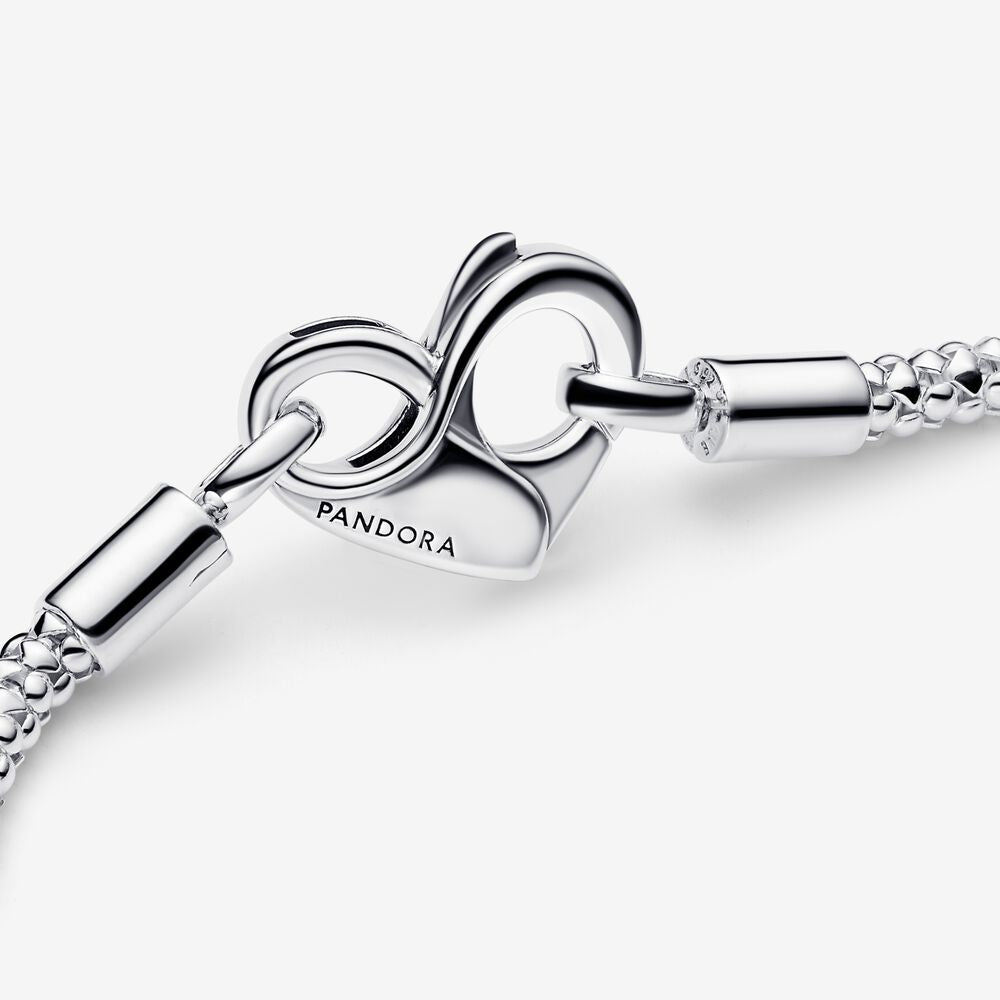 Pandora Bracciale Maglia Geometrica con Chiusura a Cuore