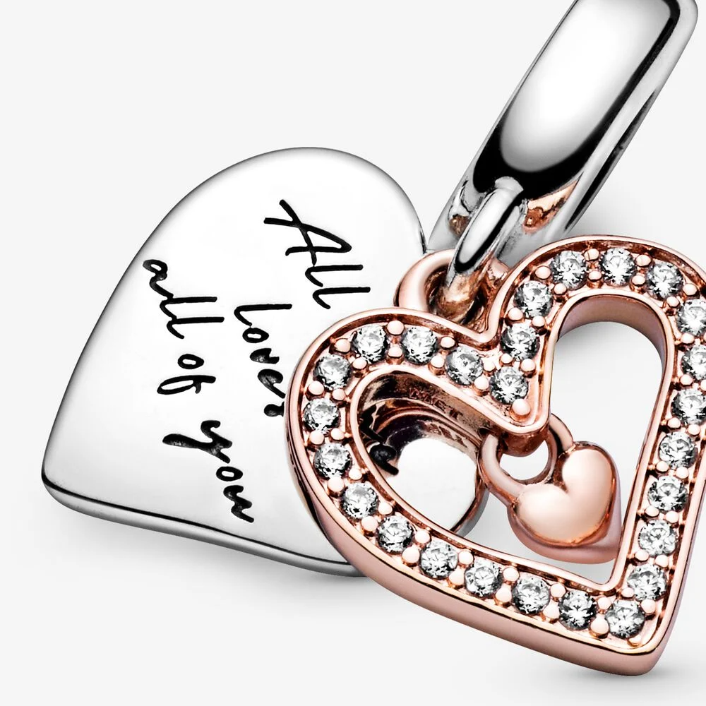Pandora charm pendente con cuore scintillante