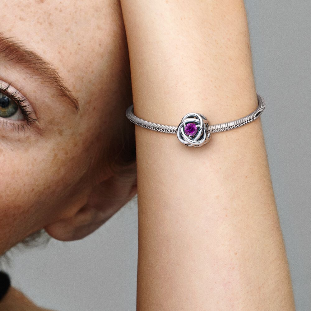 Pandora Charm Cerchio Eterno Viola Febbraio