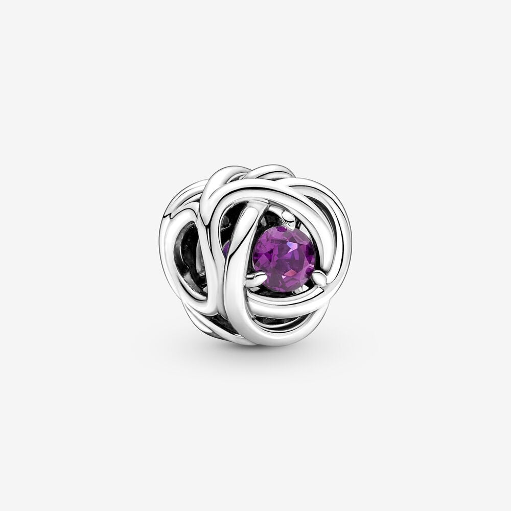 Pandora Charm Cerchio Eterno Viola Febbraio