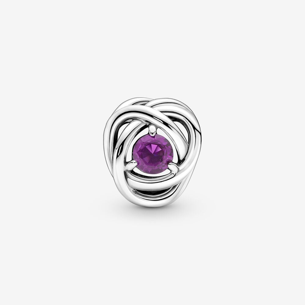 Pandora Charm Cerchio Eterno Viola Febbraio