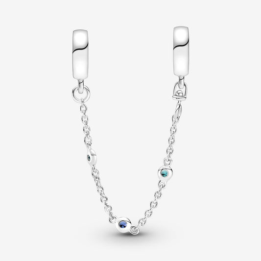Pandora Catena di Sicurezza Pietre Blu in Argento