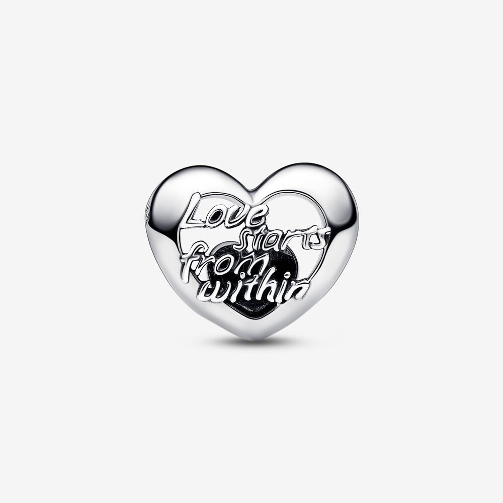 Pandora Charm Cuore Openwork "Love starts from within“