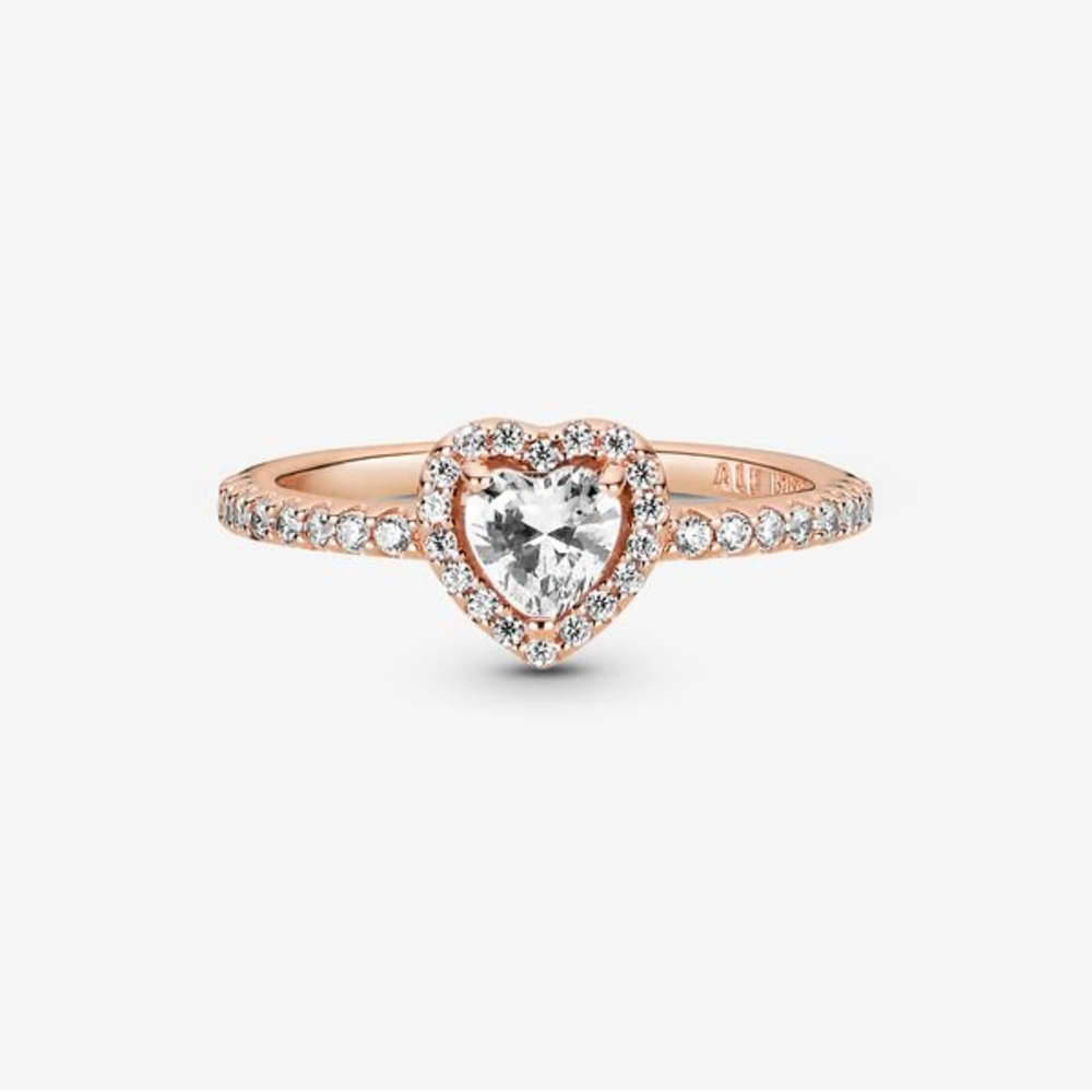 Pandora Anello con cuore in rilievo scintillante