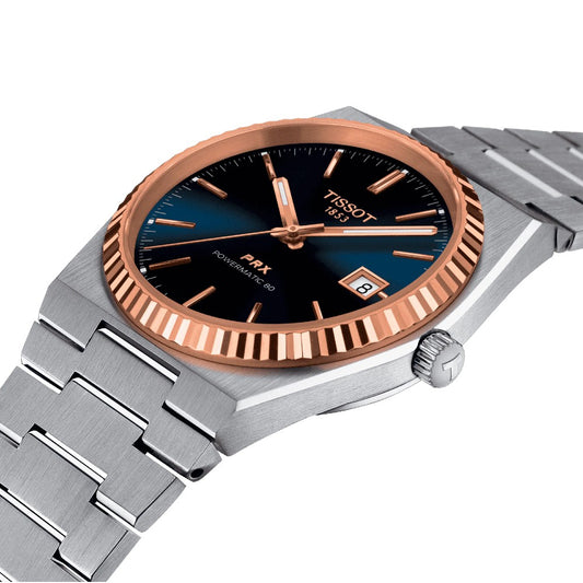 Tissot - Orologio PRX Powermatic 80, 18k Gold Bezel
