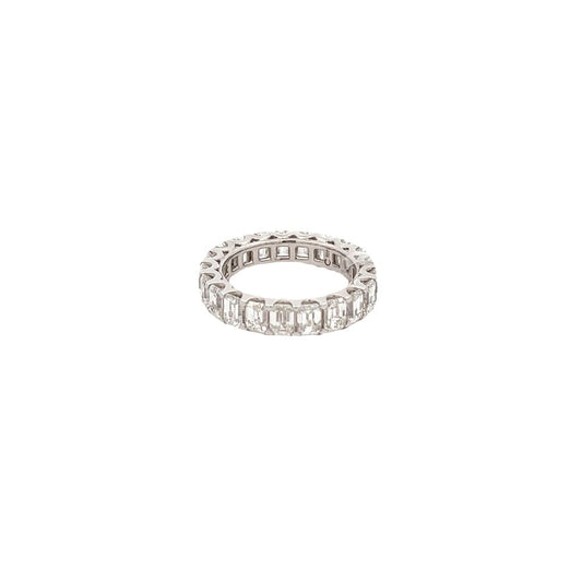 Anello Crivelli veretta in oro bianco con 21 diamanti taglio baguette
