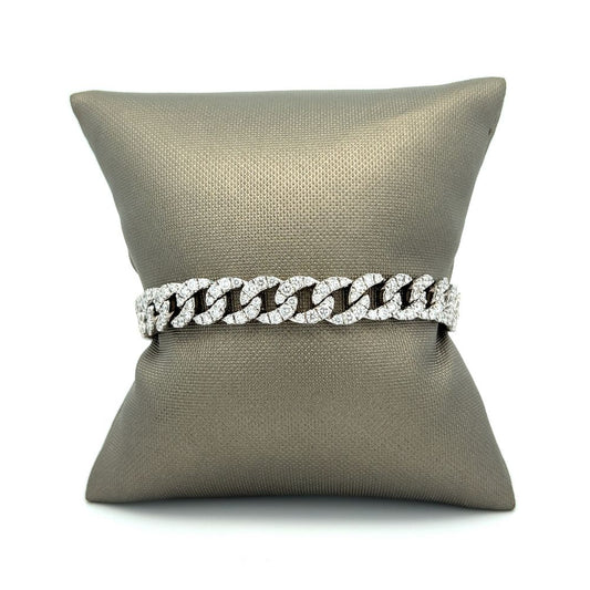 Dettaglio bracciale Crivelli groumette in oro bianco e diamanti