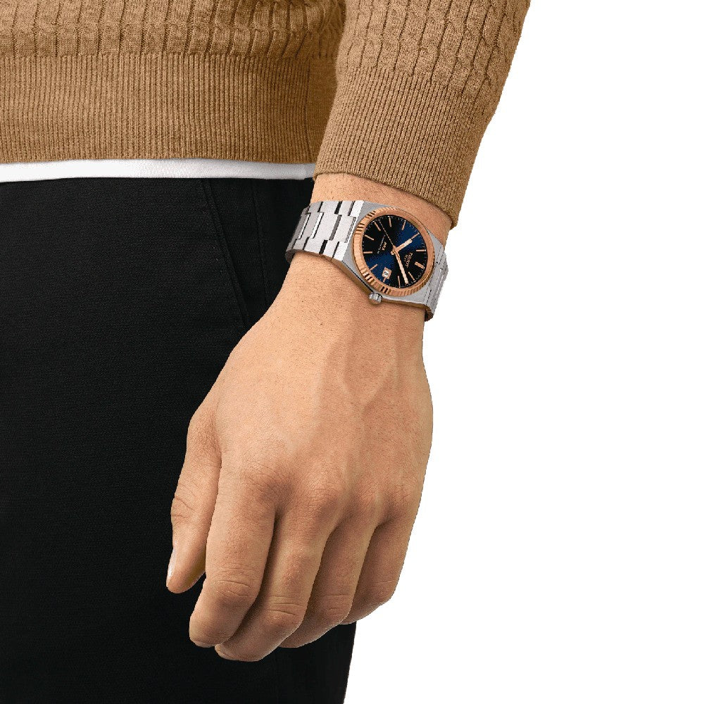 Tissot - Orologio PRX Powermatic 80, 18k Gold Bezel