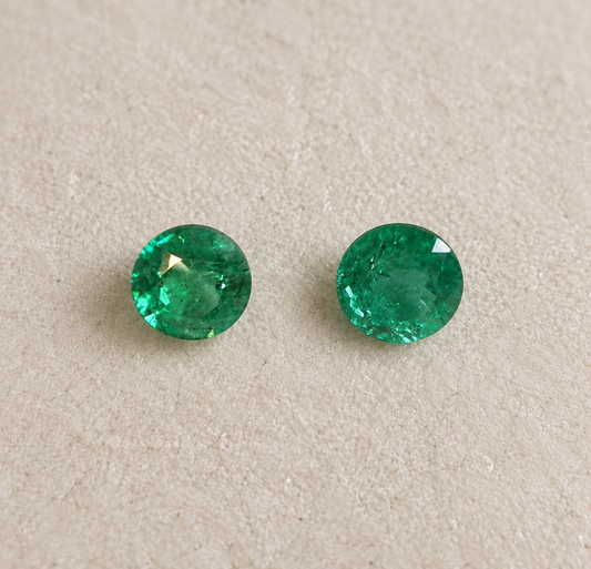 Smeraldo – Coppia taglio tondo – 0,56 ct