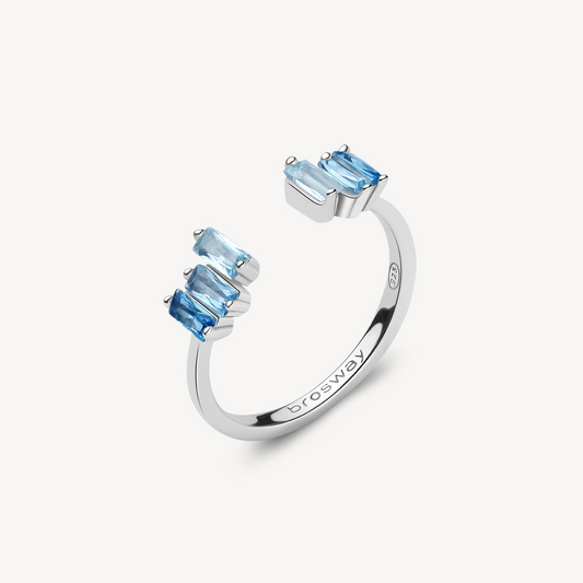 Brosway Anello Fancy Baguette Light Blu
