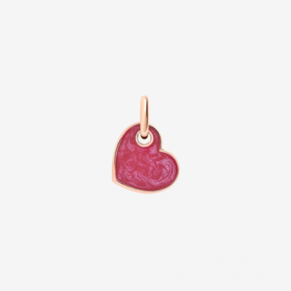 DoDo - Ciondolo Cuore Oro Rosa Smalto Rosso