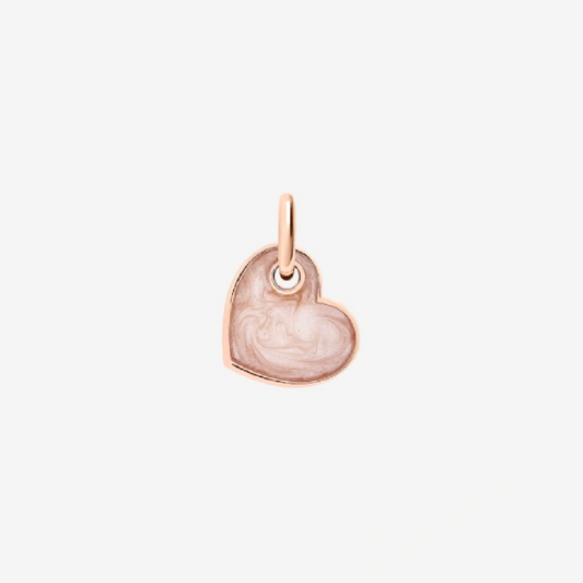DoDo - Ciondolo Cuore Oro Rosa Smalto Rosa
