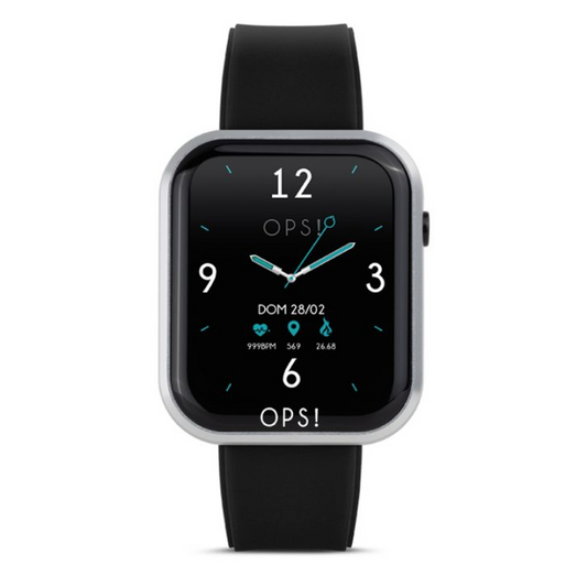 OPSOBJECTS Orologio Smartwatch Call Cinturino In Silicone Nero e Argento