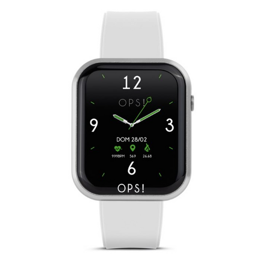 OPSOBJECTS Orologio Smartwatch Call Cinturino In Silicone Bianco