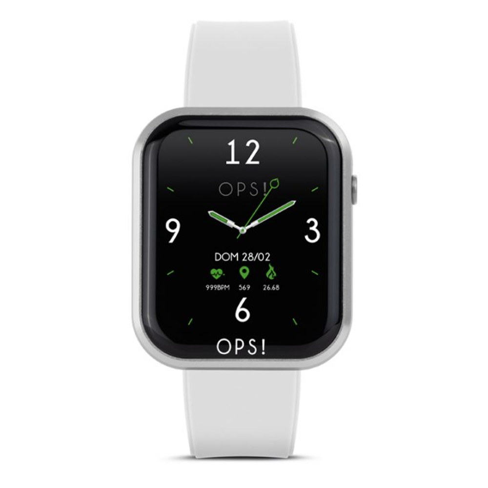 OPSOBJECTS Orologio Smartwatch Call Cinturino In Silicone Bianco