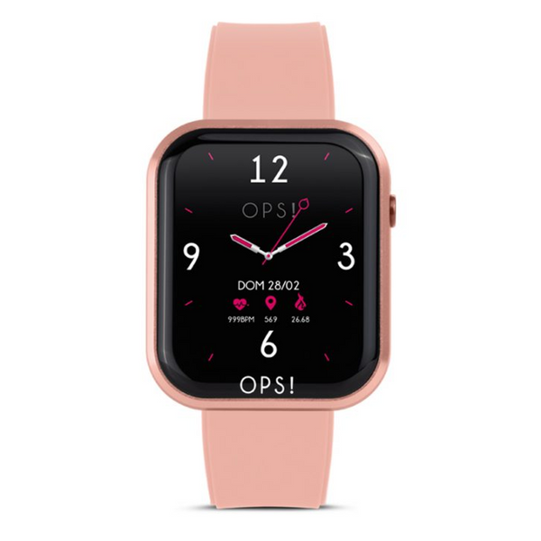 OPSOBJECTS Orologio Smartwatch Call Cinturino In Silicone Rosa
