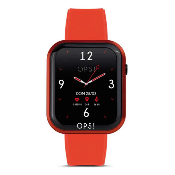 OPSOBJECTS Orologio Smartwatch Call Cinturino In Silicone Nero e Rosso