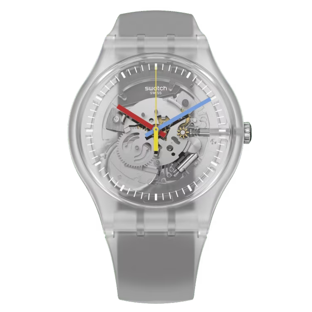 Swatch - Orologio Swatch Clearly Black Striped