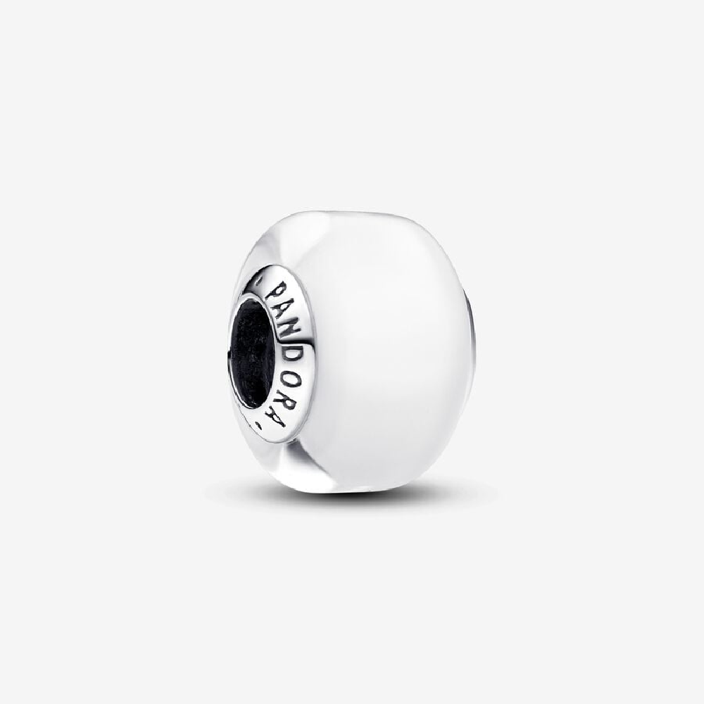 Pandora Charm Mini Vetro di Murano Bianco