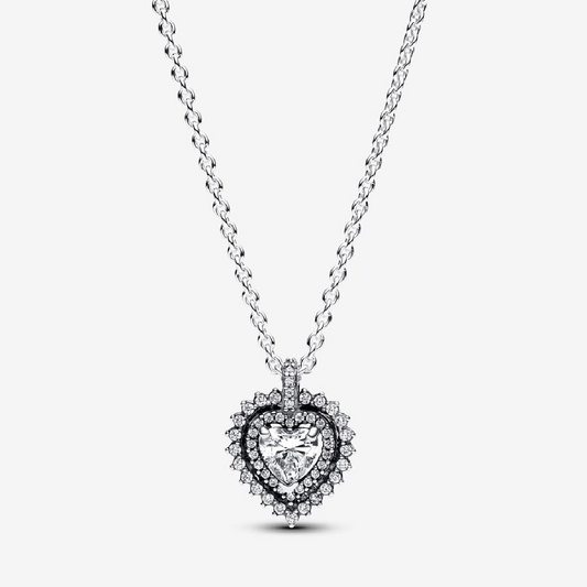 Pandora Collana Punto Luce Cuore e Pavé