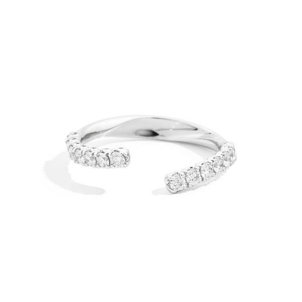 Recarlo Anello Veretta Asimmetrica Lineare Anniversary More Oro Bianco