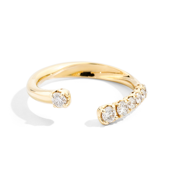 Recarlo Anello Veretta Aperta Asimmetrica a scalare Anniversary More Oro Giallo