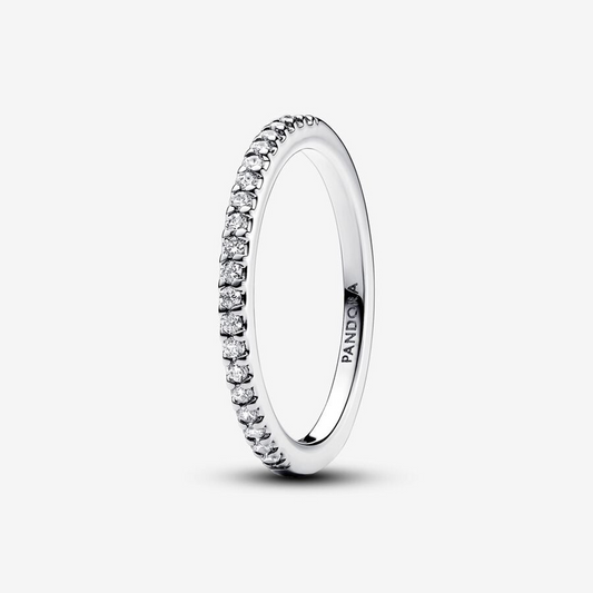 Pandora Anello Pavé Fascia Sottile Argento