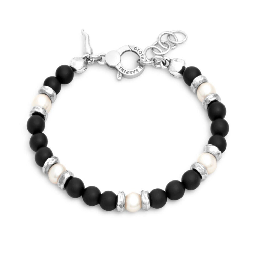 Giovanni Raspini Bracciale Tango Grafite E Perle