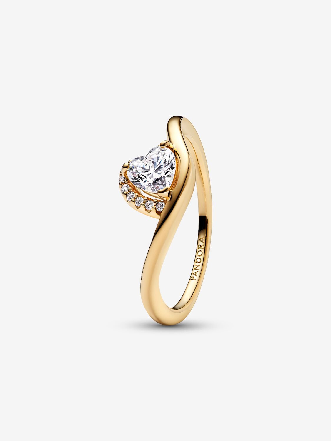 Pandora Anello Onda con Cuore Luminoso