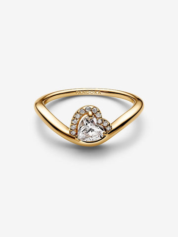 Pandora Anello Onda con Cuore Luminoso