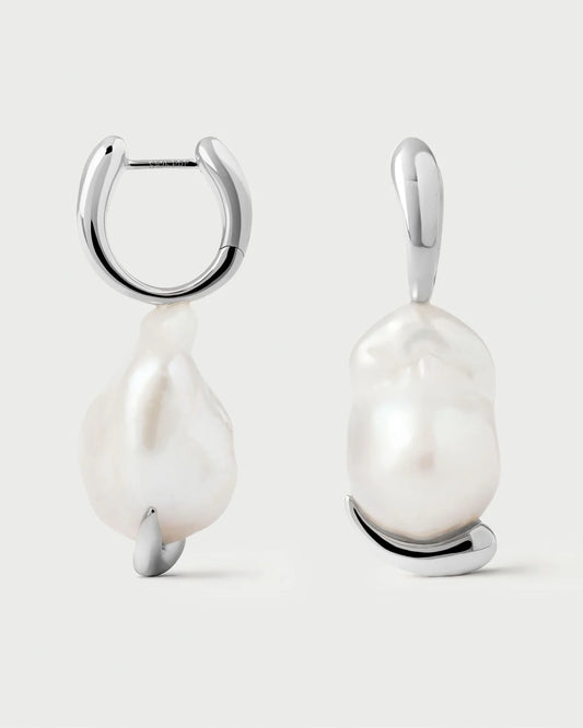 PDPAOLA - Orecchini a cerchio in argento con perla Mist