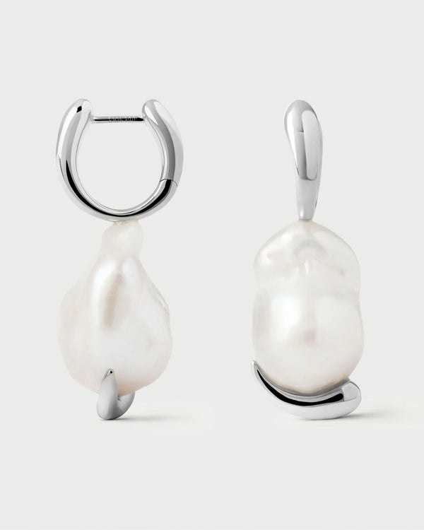 PDPAOLA - Orecchini a cerchio in argento con perla Mist