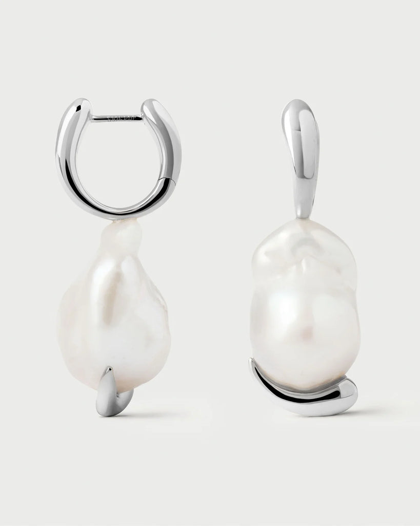 PDPAOLA - Orecchini a cerchio in argento con perla Mist