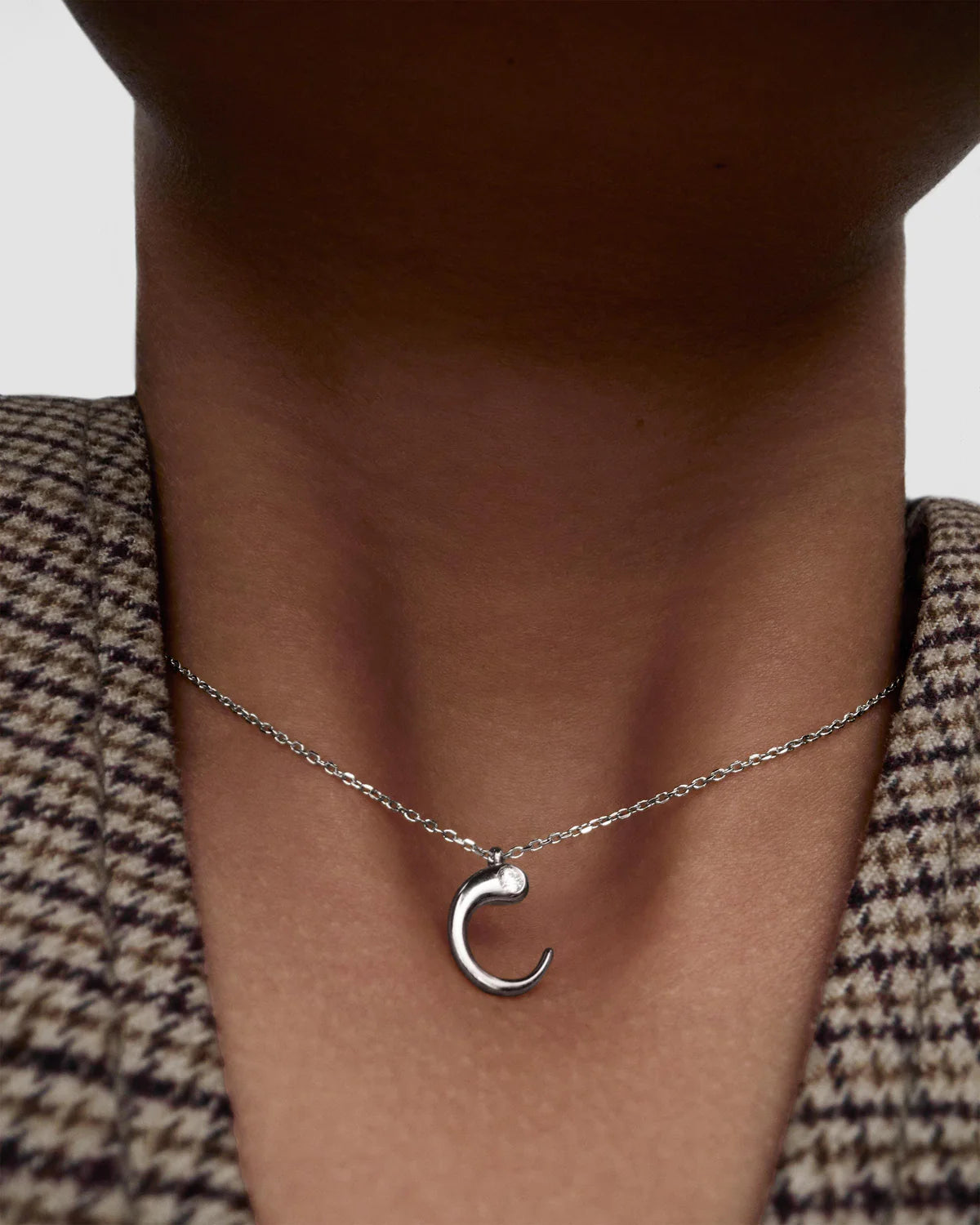 PDPAOLA - Collana con ciondolo in argento con l’iniziale C