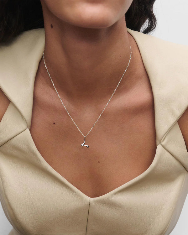 PDPAOLA - Collana con ciondolo in argento con l’iniziale L