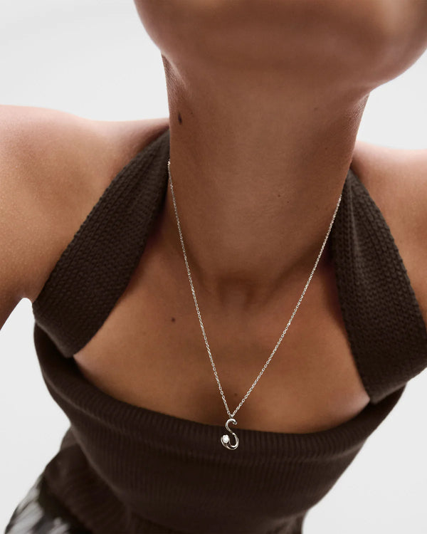 PDPAOLA - Collana con ciondolo in argento con l’iniziale S