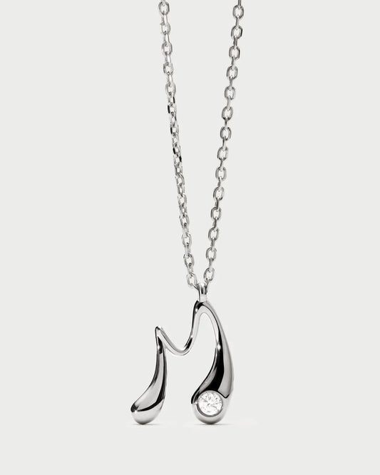 PDPAOLA - Collana con ciondolo in argento con l’iniziale M