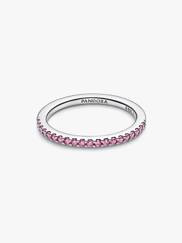 Pandora Anello Pavè Fascia Sottile Rosa