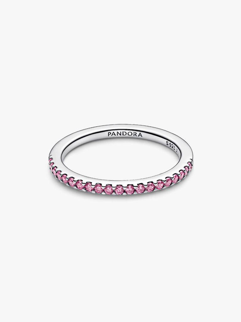Pandora Anello Pavè Fascia Sottile Rosa