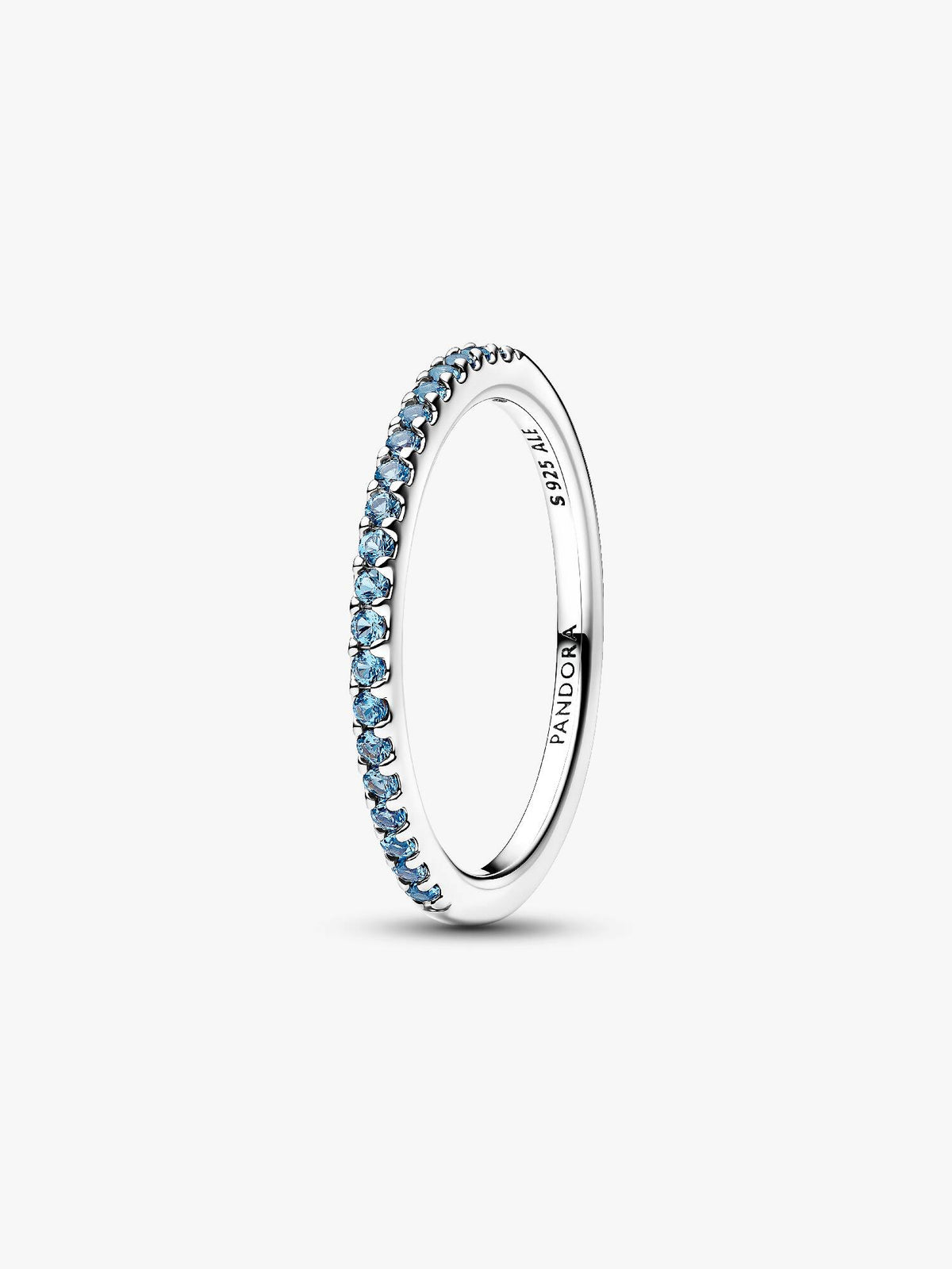 Pandora Anello Pavè Fascia Sottile Azzurro