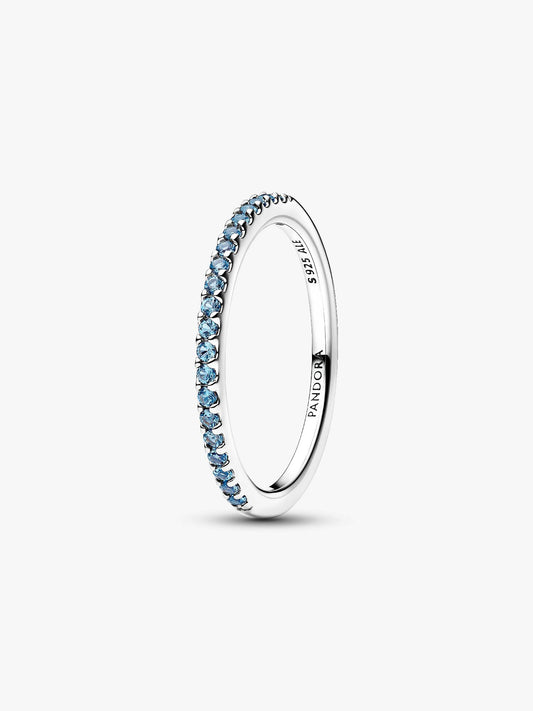 Pandora Anello Pavè Fascia Sottile Azzurro